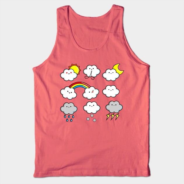 Clouds Emoji Tank Top by Braeprint